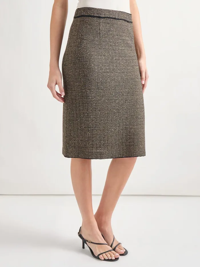 Misook KneeLength Lurex Knit Straight Skirt Women Skirts