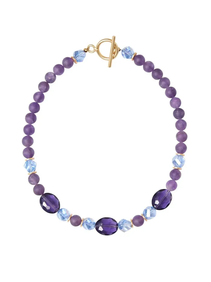 Misook Matte Amethyst Crystal Necklace Women Necklaces