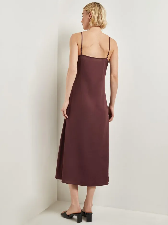 Misook Modern Fit ALine Crepe De Chine Slip Maxi Dress Women Dresses