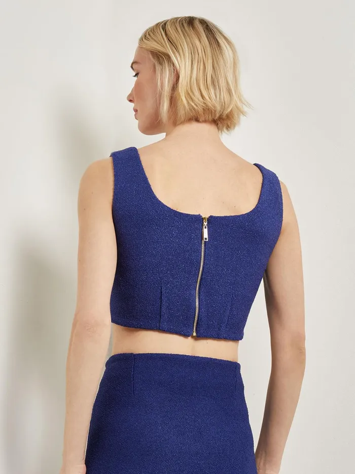 Misook Modern Fit Boucle Knit Cropped Tank Top Women Tops and Tees