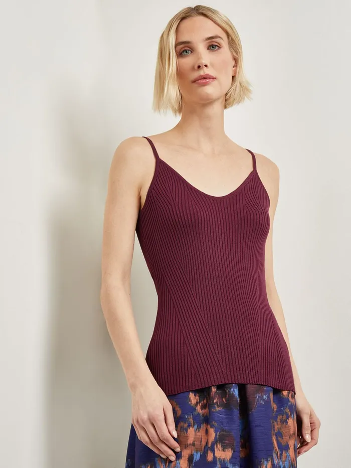 Misook Modern Fit Convertible Ribbed Soft Knit Top Women Tops and Tees