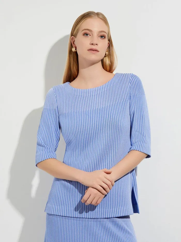 Misook MultiStripe Soft Knit Tunic Women Tops and Tees