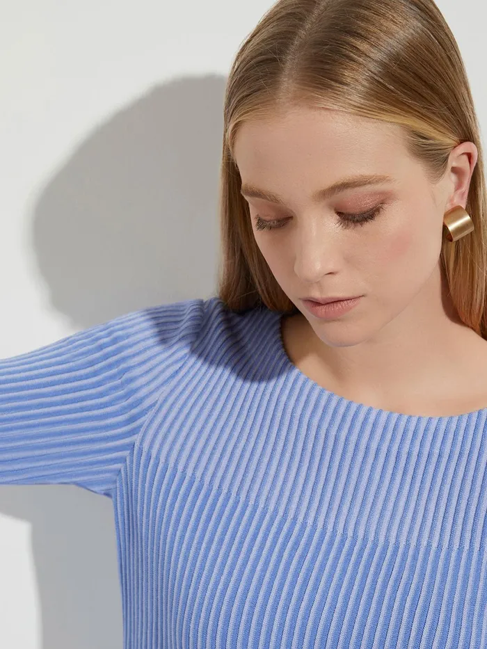 Misook MultiStripe Soft Knit Tunic Women Tops and Tees