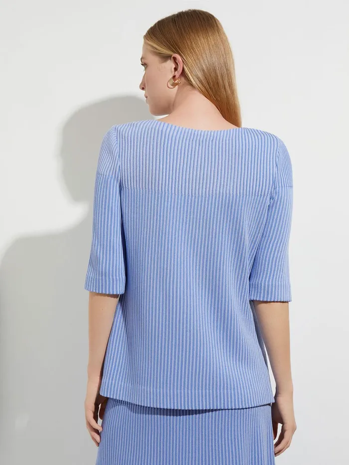 Misook MultiStripe Soft Knit Tunic Women Tops and Tees
