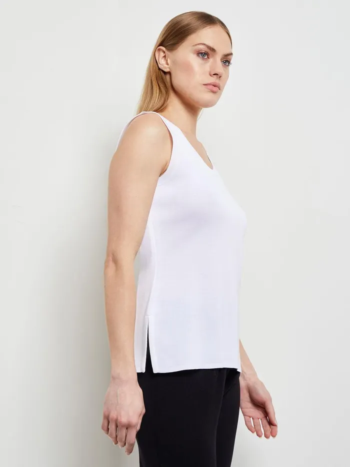 Misook Scoop Neck Tank Top 8211 White Sleeveless Top Misook Women Tops and Tees