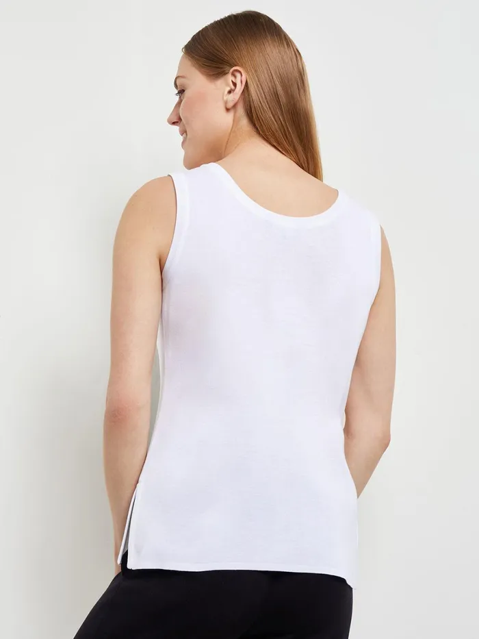 Misook Scoop Neck Tank Top 8211 White Sleeveless Top Misook Women Tops and Tees