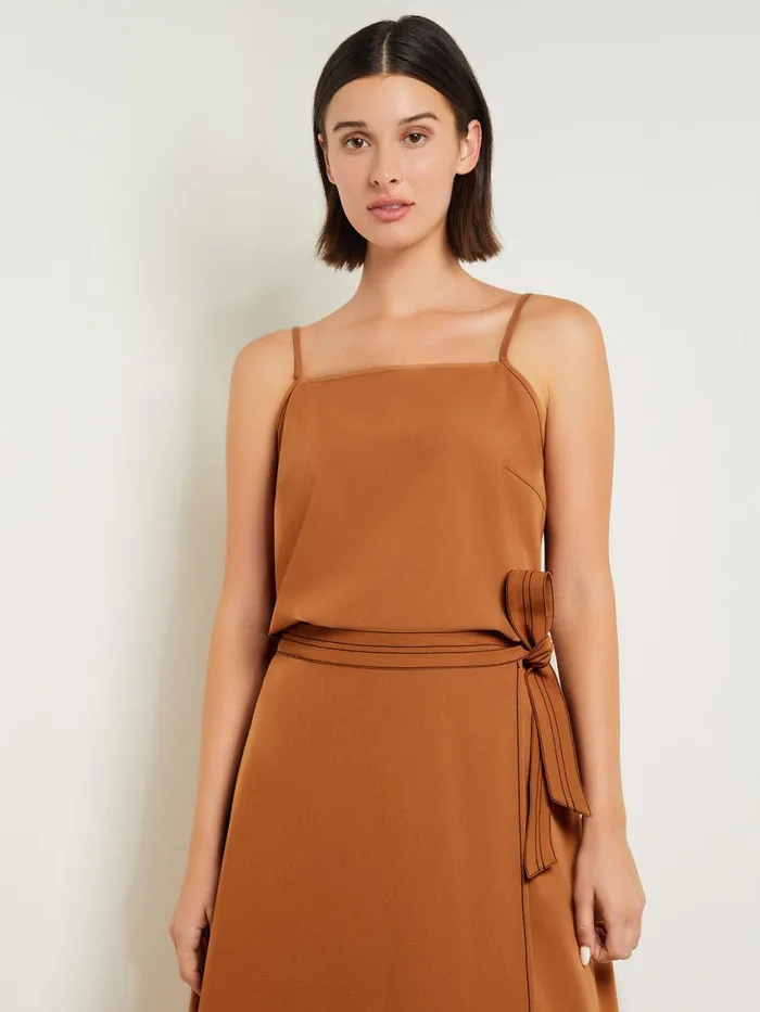 Misook Square Neck Cami 8211 Woven Twill Women Tops and Tees