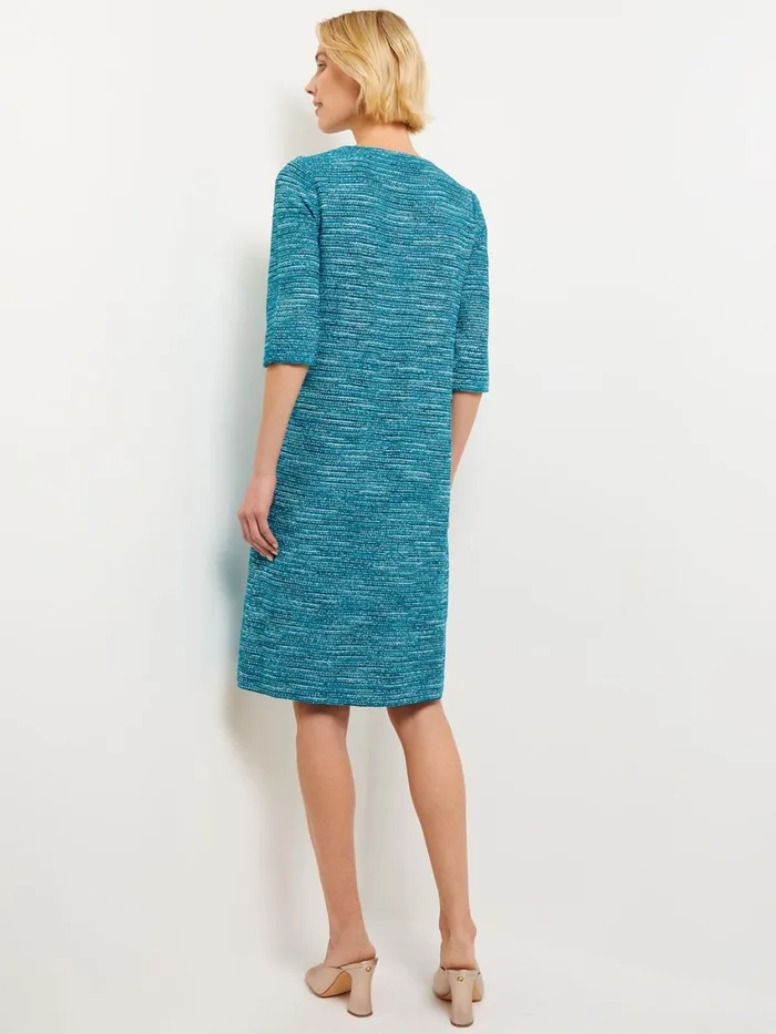 Misook Tweed Knit Shift Dress With Pockets Women Dresses Misook Tweed Knit Shift Dress With Pockets Women Dresses
