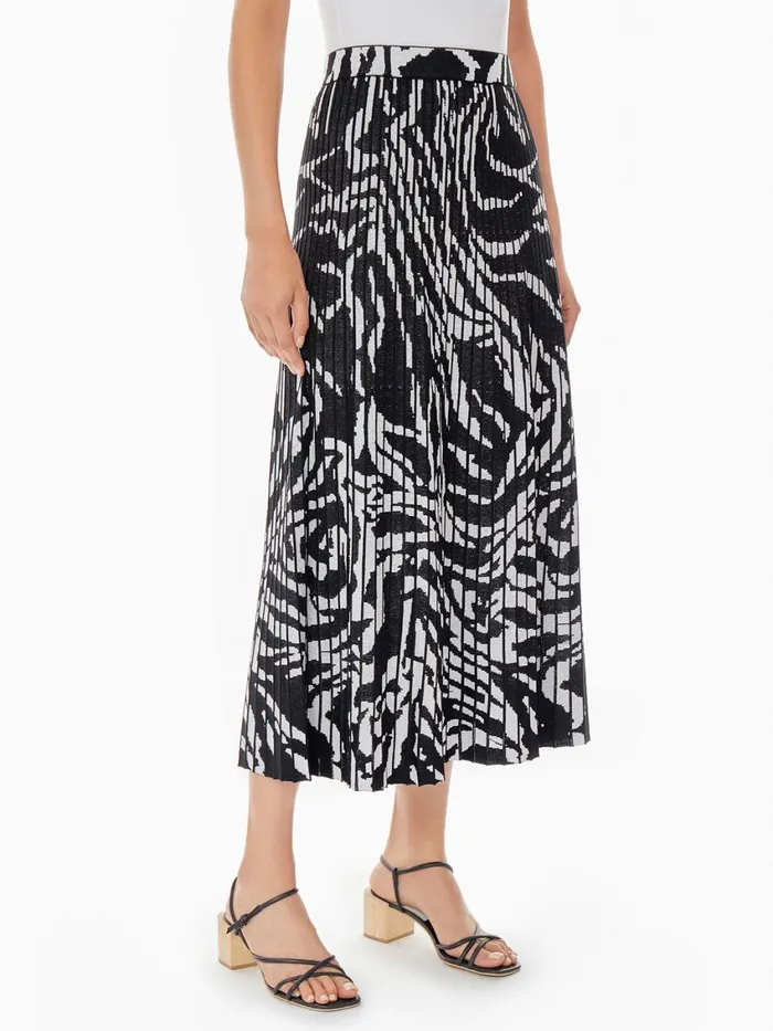 Misook Zebra Swirl Soft Knit Skirt Women Skirts Misook Zebra Swirl Soft Knit Skirt Women Skirts