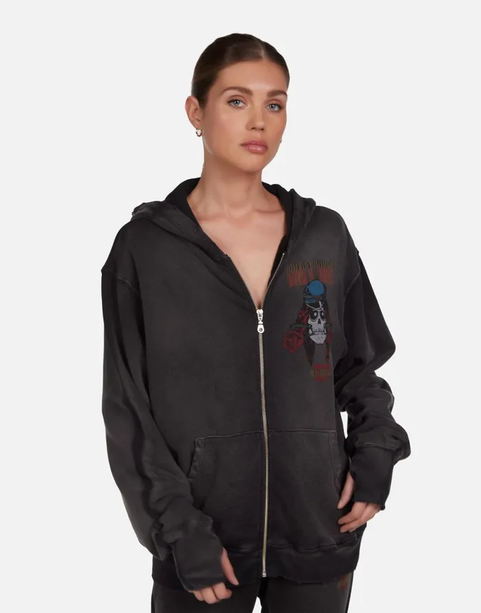 Moira Guns N039 Roses Skull Black Haze Women039s Lauren Moshi Hoodies