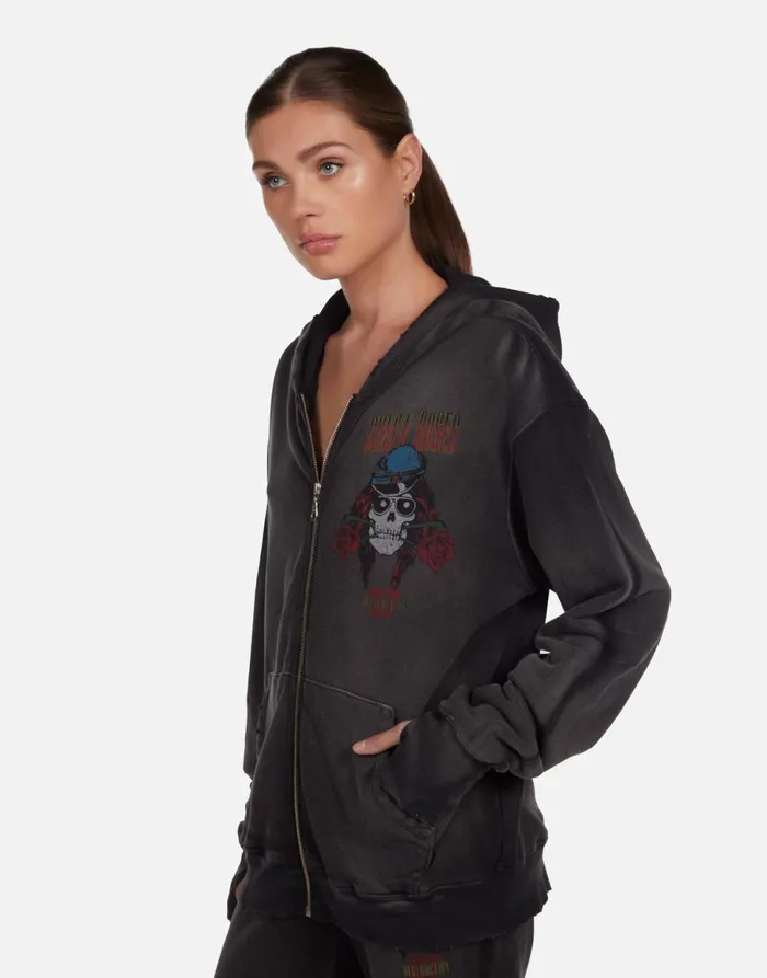 Moira Guns N039 Roses Skull Black Haze Women039s Lauren Moshi Hoodies