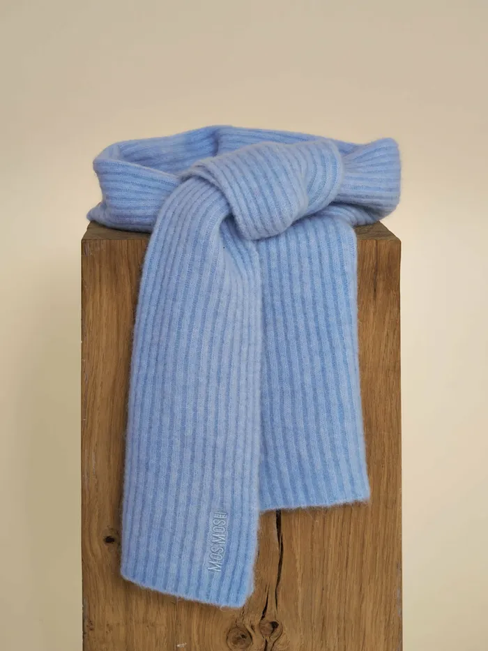 MOS MOSH MMLora Knit Scarf Cashmere Blue Women Accessories