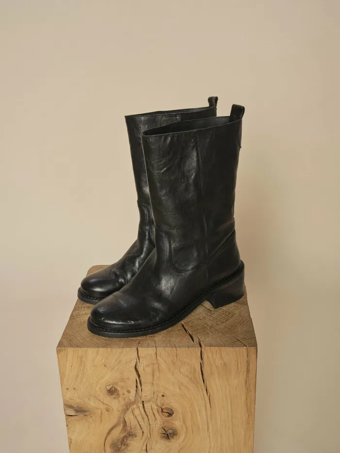 MOS MOSH MMMelbourne Mid Leather Boot Black Women Shoes