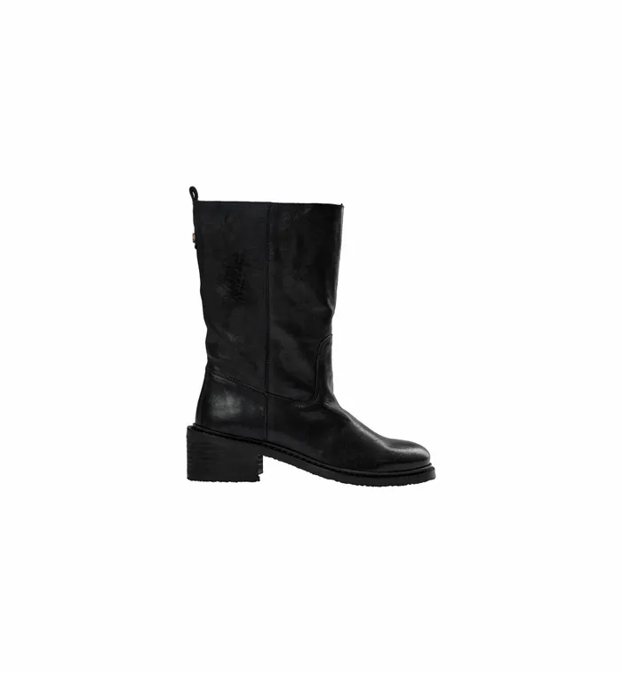 MOS MOSH MMMelbourne Mid Leather Boot Black Women Shoes MOS MOSH MMMelbourne Mid Leather Boot Black Women Shoes