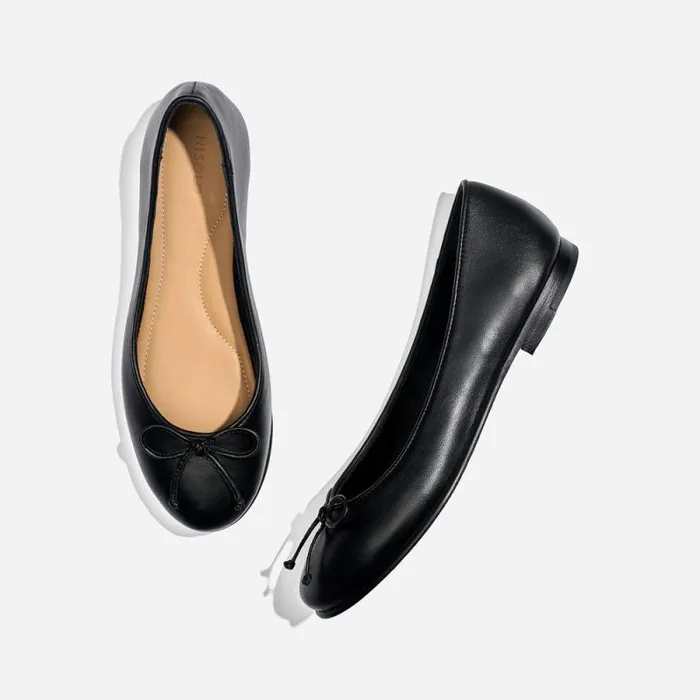 Nisolo Flats and Slip Ons Women Bea GoTo Ballet Flat Black
