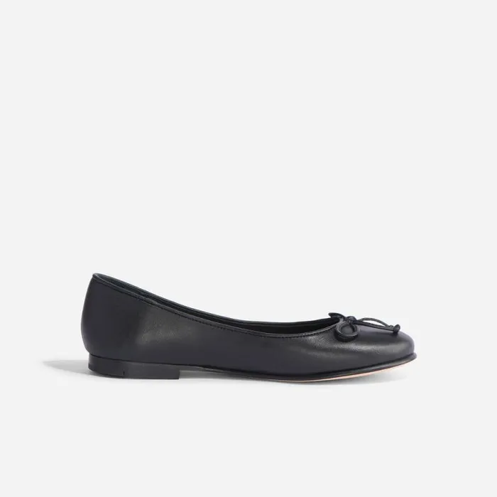Nisolo Flats and Slip Ons Women Bea GoTo Ballet Flat Black