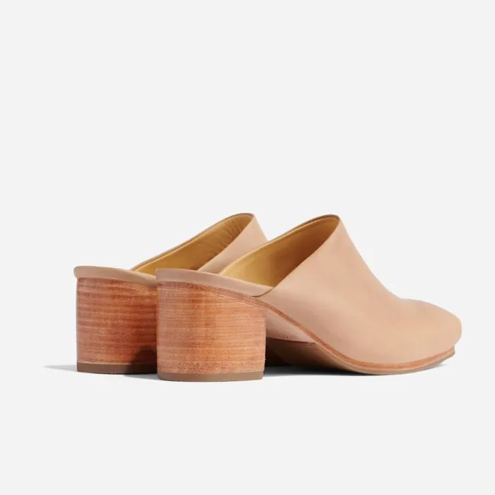 Nisolo Heels Women AllDay Heeled Mule Almond Nisolo Heels Women AllDay Heeled Mule Almond