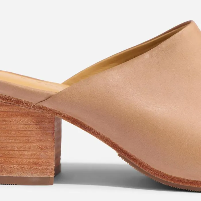 Nisolo Heels Women AllDay Heeled Mule Almond Nisolo Heels Women AllDay Heeled Mule Almond
