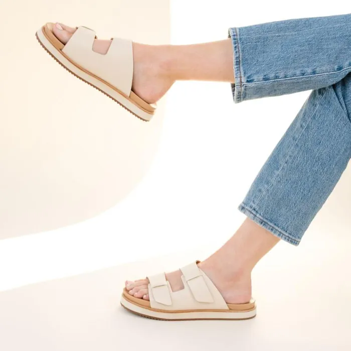 Nisolo Sandals Women Ella Flatform Slide Bone Nisolo Sandals Women Ella Flatform Slide Bone