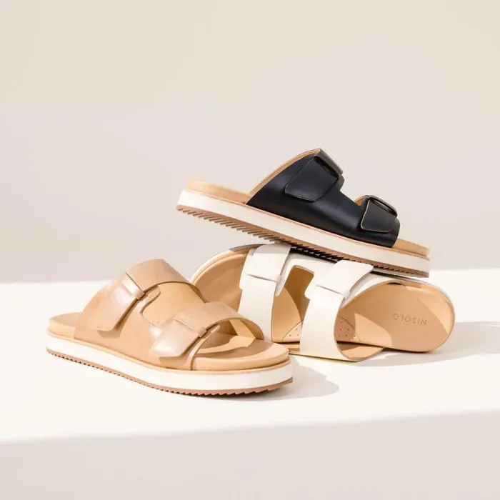 Nisolo Sandals Women Ella Flatform Slide Bone Nisolo Sandals Women Ella Flatform Slide Bone