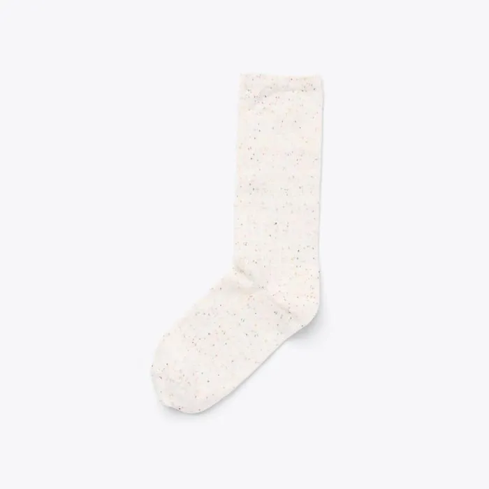 Nisolo Socks Men Cotton Crew Sock Ivory Multicolor Marl Nisolo Socks Men Cotton Crew Sock Ivory Multicolor Marl