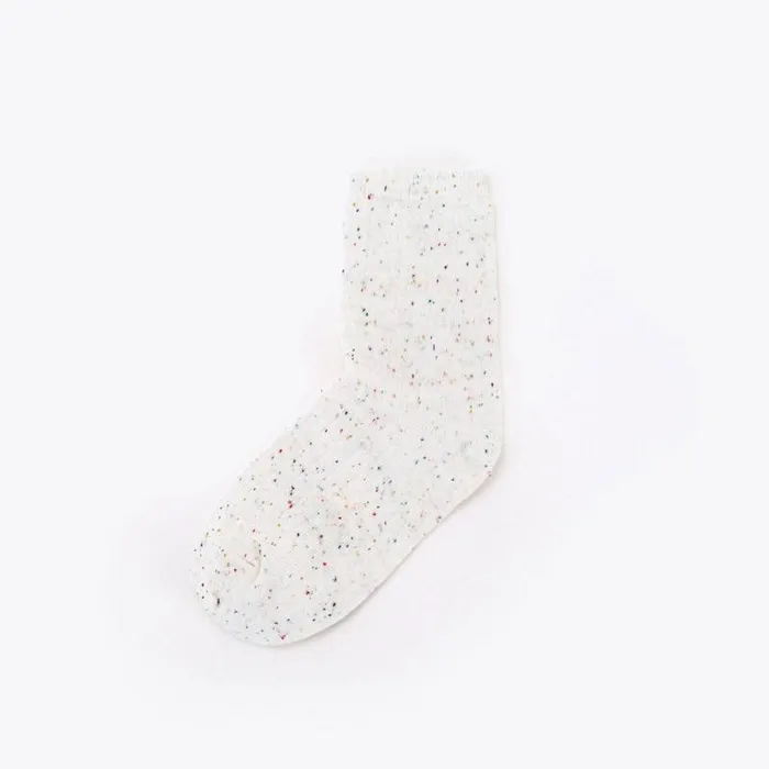 Nisolo Socks Men Cotton Mid Sock Ivory Multicolor Marl Nisolo Socks Men Cotton Mid Sock Ivory Multicolor Marl
