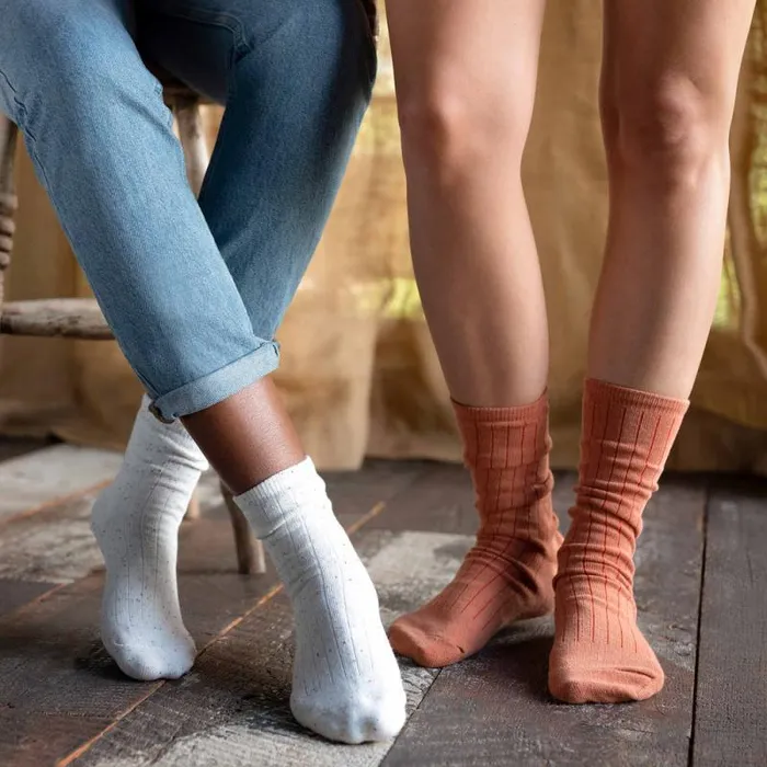 Nisolo Socks Men Cotton Mid Sock Ivory Multicolor Marl Nisolo Socks Men Cotton Mid Sock Ivory Multicolor Marl