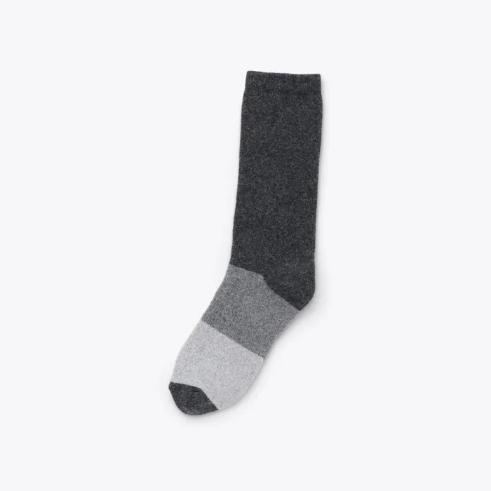 Nisolo Socks Men Cushion Crew Hiker Sock Charcoal Colorblock