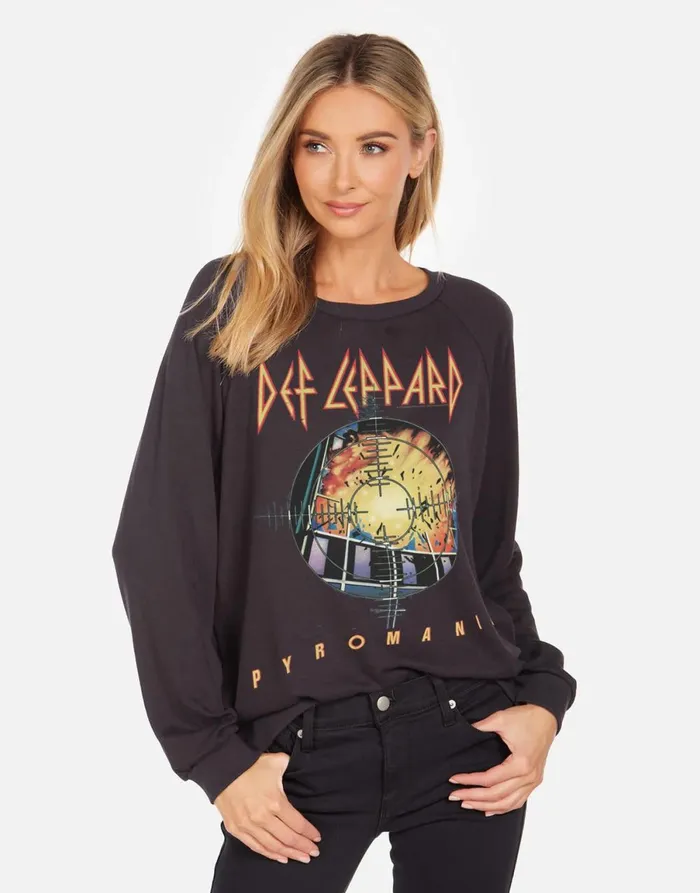 Noleta X Def Leppard Pyromania Onyx Women039s Lauren Moshi Long Sleeve