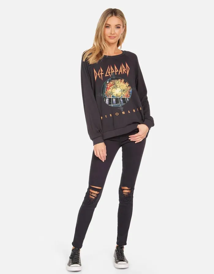 Noleta X Def Leppard Pyromania Onyx Women039s Lauren Moshi Long Sleeve