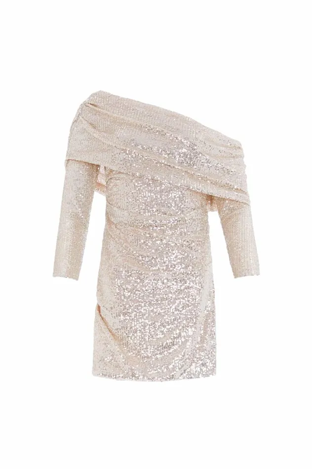 Nova OneShoulder Micro Mini Dress Silver Women Needle and Thread Dresses