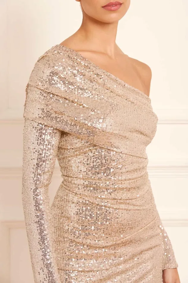Nova OneShoulder Micro Mini Dress Silver Women Needle and Thread Dresses