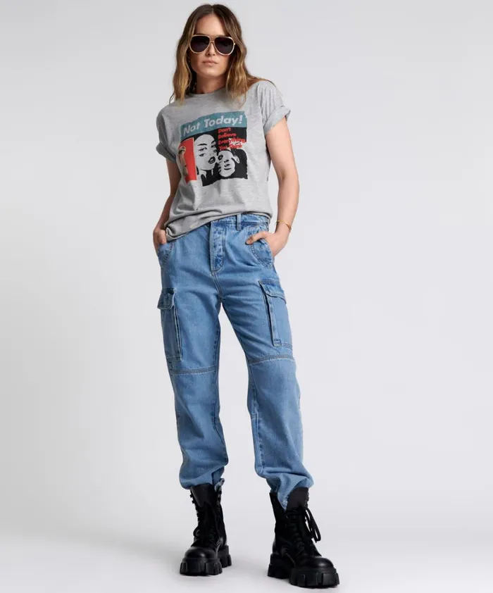 One Teaspoon Bottoms BERLIN BLUE CARGO MOTION JEANS 8211 Women