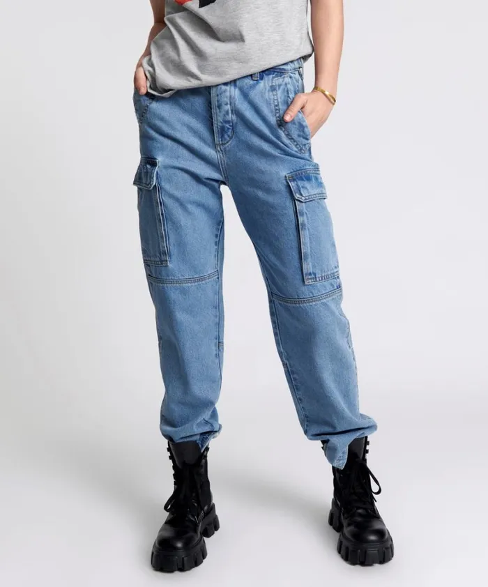 One Teaspoon Bottoms BERLIN BLUE CARGO MOTION JEANS 8211 Women
