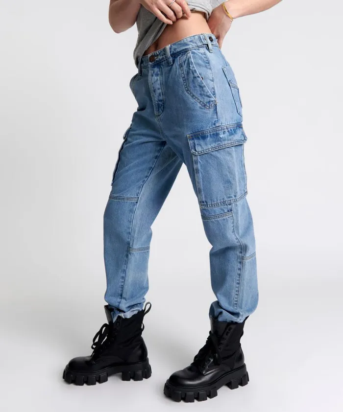 One Teaspoon Bottoms BERLIN BLUE CARGO MOTION JEANS 8211 Women