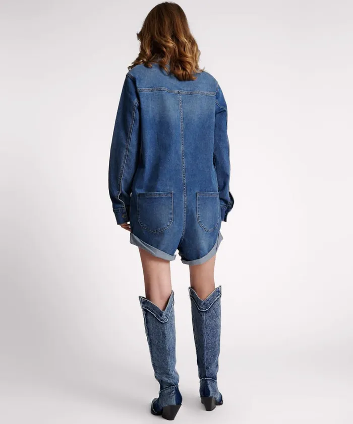 One Teaspoon Denim Jumpsuits DEEP BLUE DENIM PROPHECY JUMPSUIT 8211 Women One Teaspoon Denim Jumpsuits DEEP BLUE DENIM PROPHECY JUMPSUIT 8211 Women