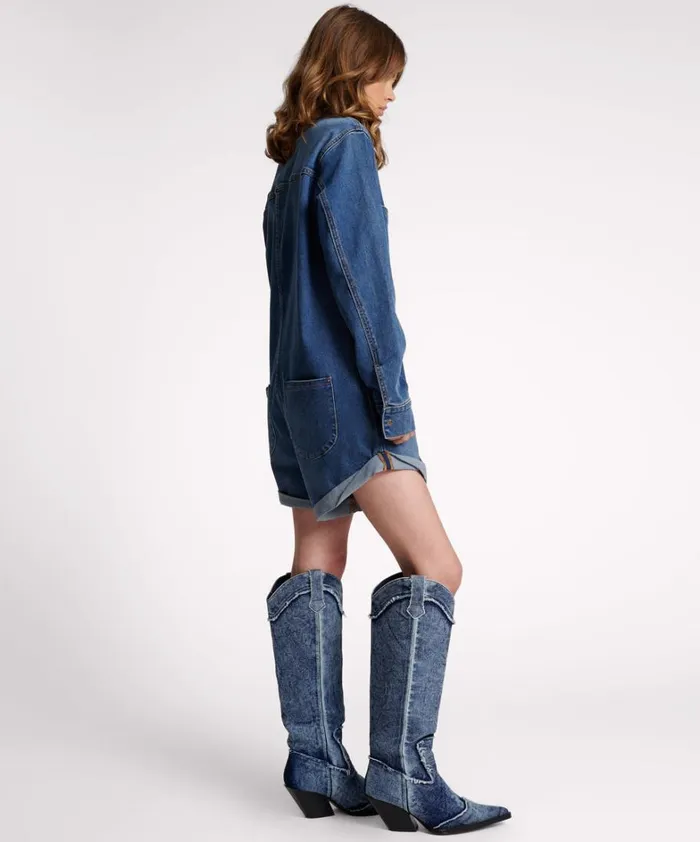 One Teaspoon Denim Jumpsuits DEEP BLUE DENIM PROPHECY JUMPSUIT 8211 Women One Teaspoon Denim Jumpsuits DEEP BLUE DENIM PROPHECY JUMPSUIT 8211 Women