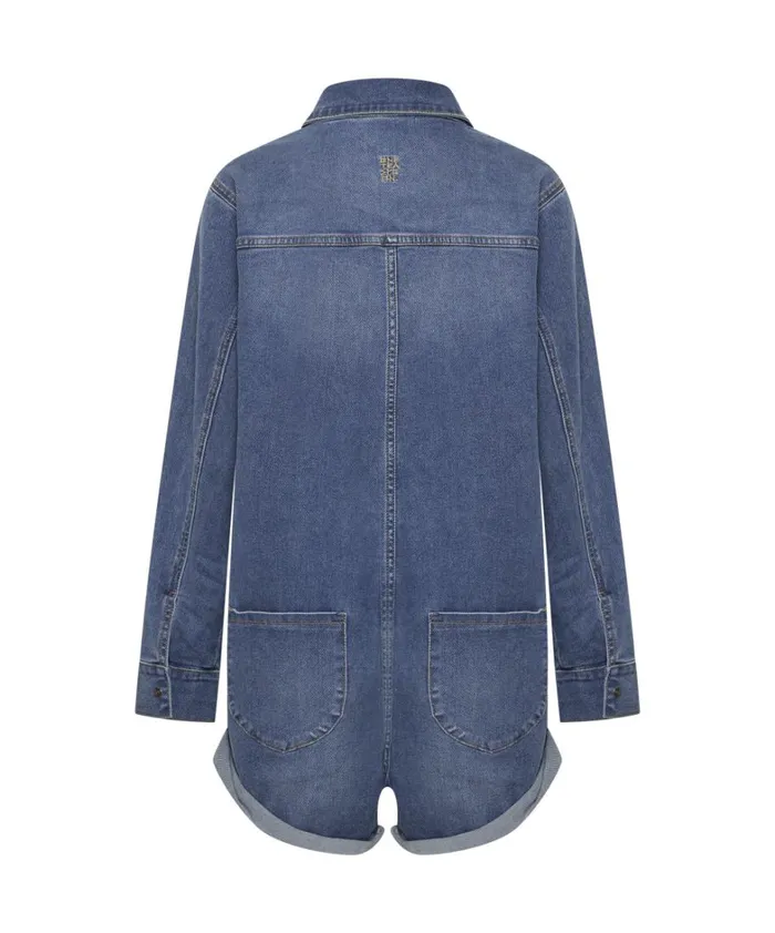 One Teaspoon Denim Jumpsuits DEEP BLUE DENIM PROPHECY JUMPSUIT 8211 Women One Teaspoon Denim Jumpsuits DEEP BLUE DENIM PROPHECY JUMPSUIT 8211 Women