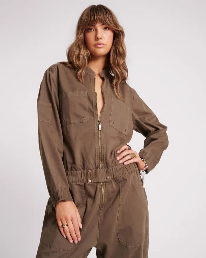 One Teaspoon Denim Jumpsuits KHAKI DARK ROMANCE JUMPSUIT 8211 Women One Teaspoon Denim Jumpsuits KHAKI DARK ROMANCE JUMPSUIT 8211 Women