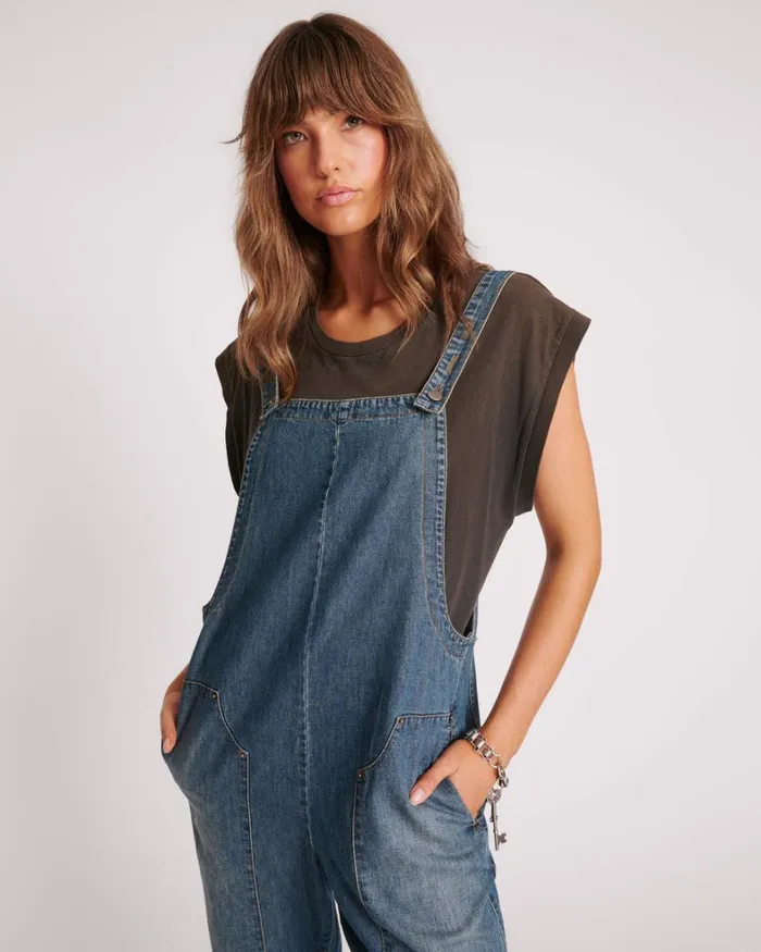 One Teaspoon Denim Jumpsuits USED BLUE HEROES JUMPSUIT 8211 Women One Teaspoon Denim Jumpsuits USED BLUE HEROES JUMPSUIT 8211 Women