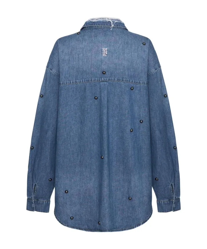 One Teaspoon Denim Tops BAY BLUE STUDDED CURTIS DENIM SHIRT 8211 Women One Teaspoon Denim Tops BAY BLUE STUDDED CURTIS DENIM SHIRT 8211 Women