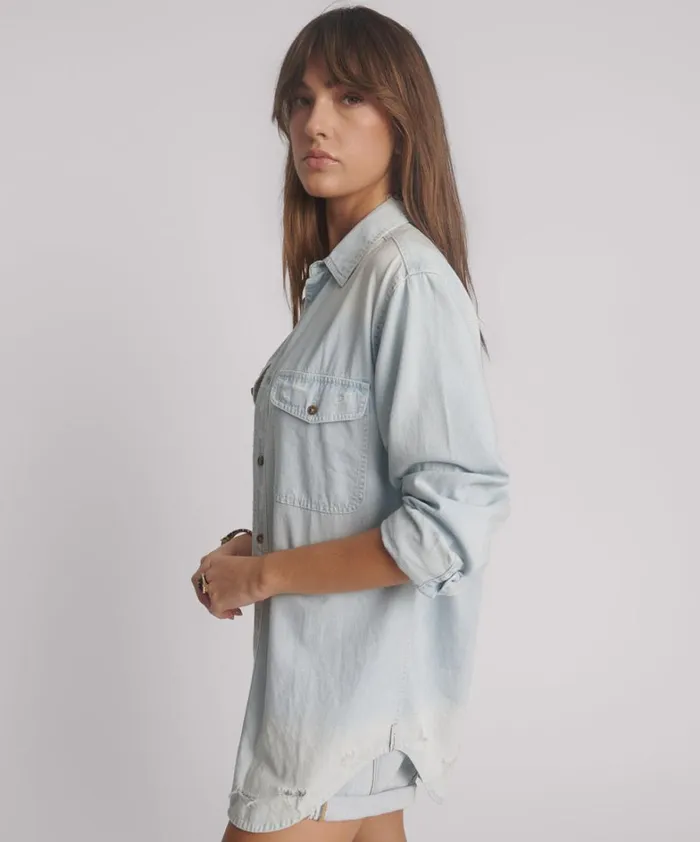 One Teaspoon Denim Tops CLASSIC EVERYDAY CHAMBRAY DENIM SHIRT 8211 Women One Teaspoon Denim Tops CLASSIC EVERYDAY CHAMBRAY DENIM SHIRT 8211 Women
