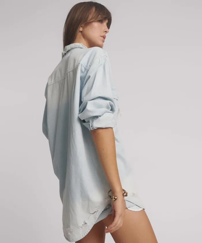 One Teaspoon Denim Tops CLASSIC EVERYDAY CHAMBRAY DENIM SHIRT 8211 Women One Teaspoon Denim Tops CLASSIC EVERYDAY CHAMBRAY DENIM SHIRT 8211 Women