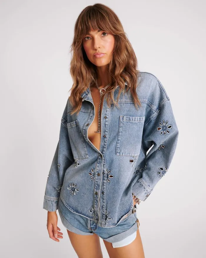One Teaspoon Denim Tops COBAINE DAISY DARIA DENIM SHIRT 8211 Women