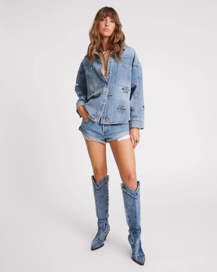 One Teaspoon Denim Tops COBAINE DAISY DARIA DENIM SHIRT 8211 Women