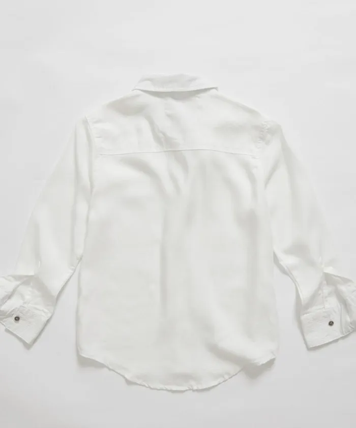 One Teaspoon Denim Tops KIDS WHITE SOHO SHIRT 8211 WomenKids