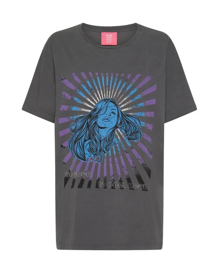 One Teaspoon Graphic Tees FEEL REAL ORGANIC UNISEX TEE 8211 Women