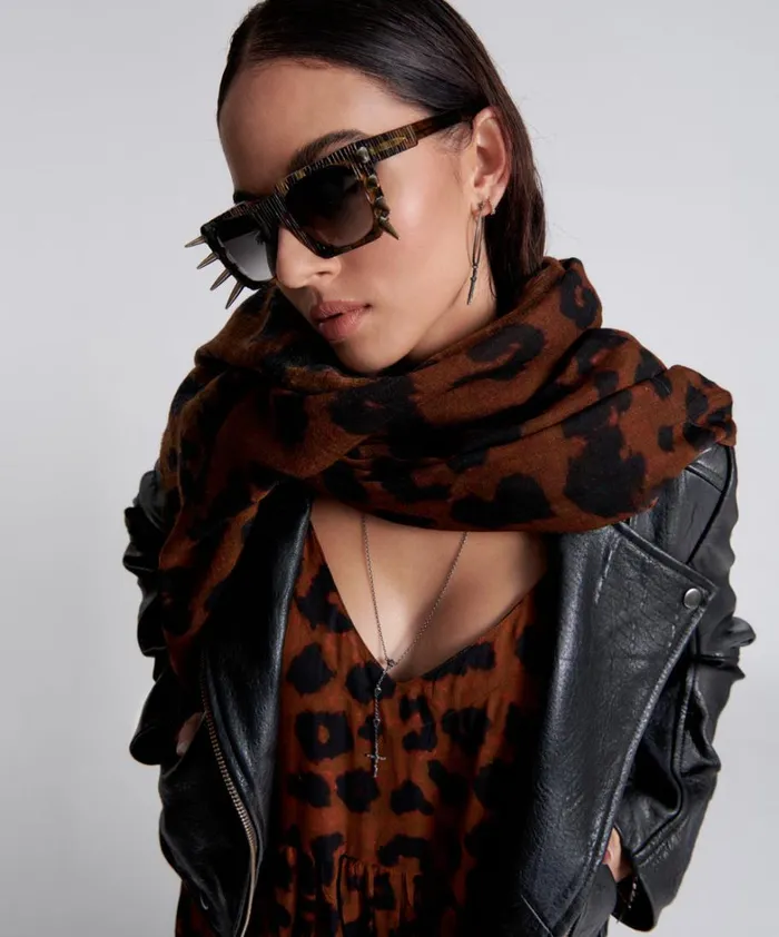 One Teaspoon Headwear ANIMAL ANARCHY WOOL SCARF 8211 Women
