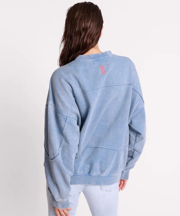 One Teaspoon Hoodies And Sweats BLUE ACID RETRO CREW SWEATER 8211 Women One Teaspoon Hoodies And Sweats BLUE ACID RETRO CREW SWEATER 8211 Women