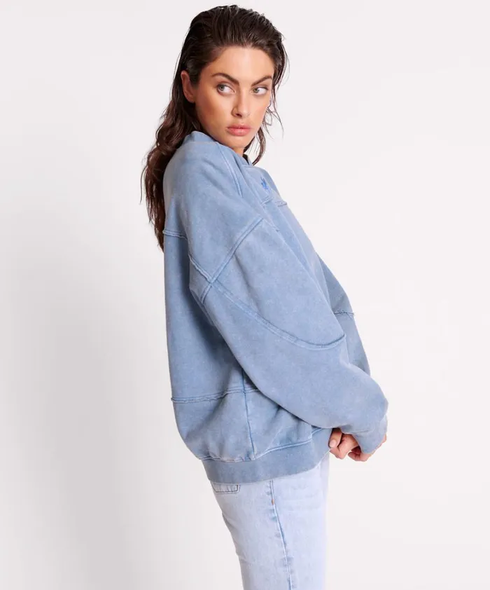 One Teaspoon Hoodies And Sweats BLUE ACID RETRO CREW SWEATER 8211 Women One Teaspoon Hoodies And Sweats BLUE ACID RETRO CREW SWEATER 8211 Women
